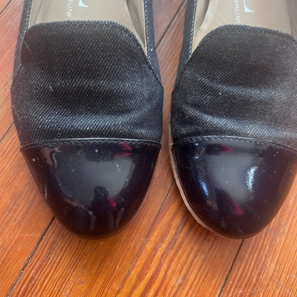 Attilio Giusti Leombruni AGL Denim Cap Toe Flats